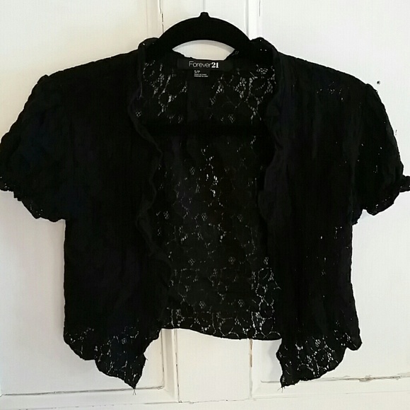 Black cropped jacket forever 21 - Picture 1 of 3