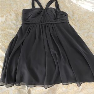 Chiffon grey bridesmaid dress