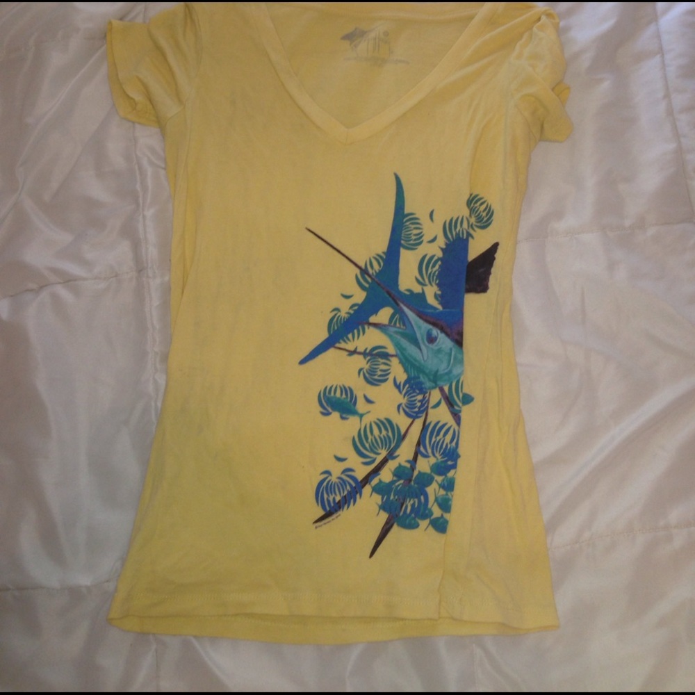 Yellow sword fish Guy Harvey shirt