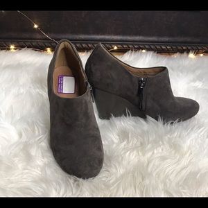 Clarks Wedge Suede Ankle Bootie
