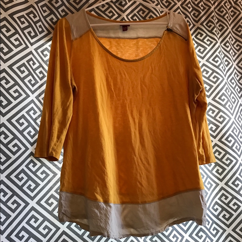 Yellow 3/4 length shirt