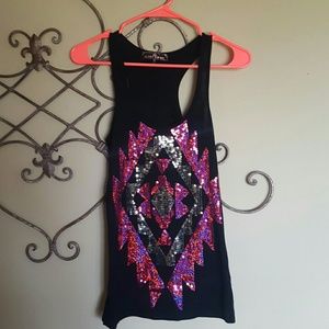 Almost Famous sequin tank