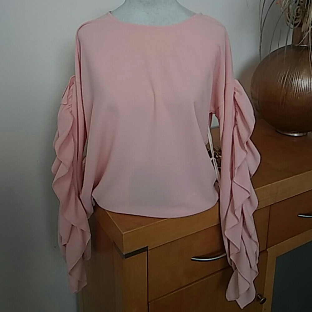 Peach long sleeve blouse
