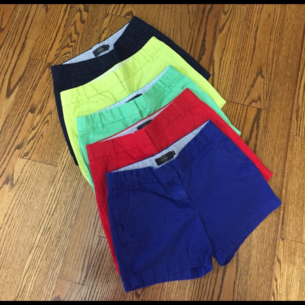 Lot of 5 pair size 6 j.crew chino shorts 5" inseam