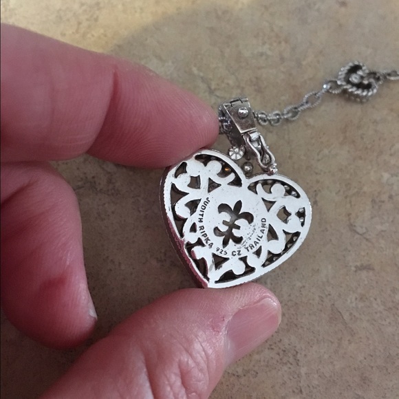 Judith Ripka pinkstone heart pendant and chain. - Picture 4 of 4