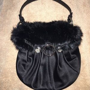 Black fur Coach purse