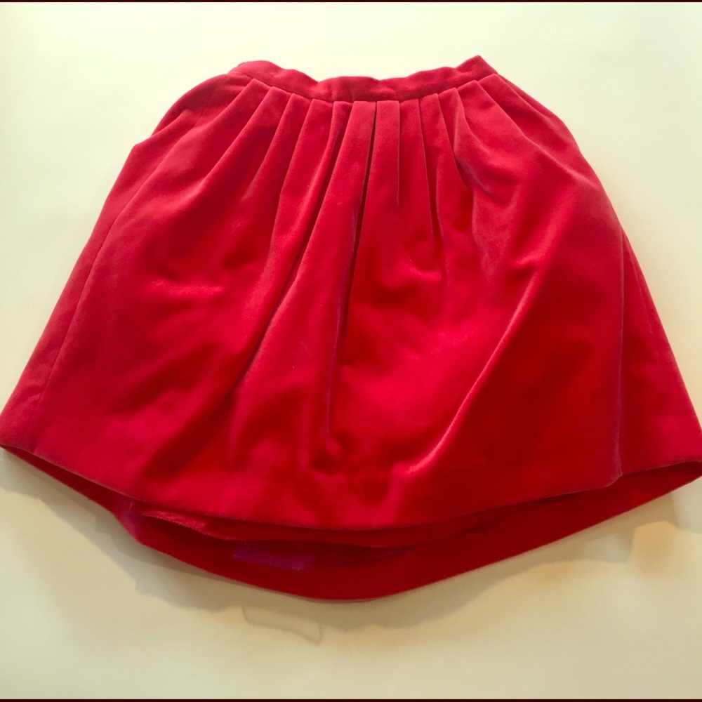 J Crew Red Velvet skirt