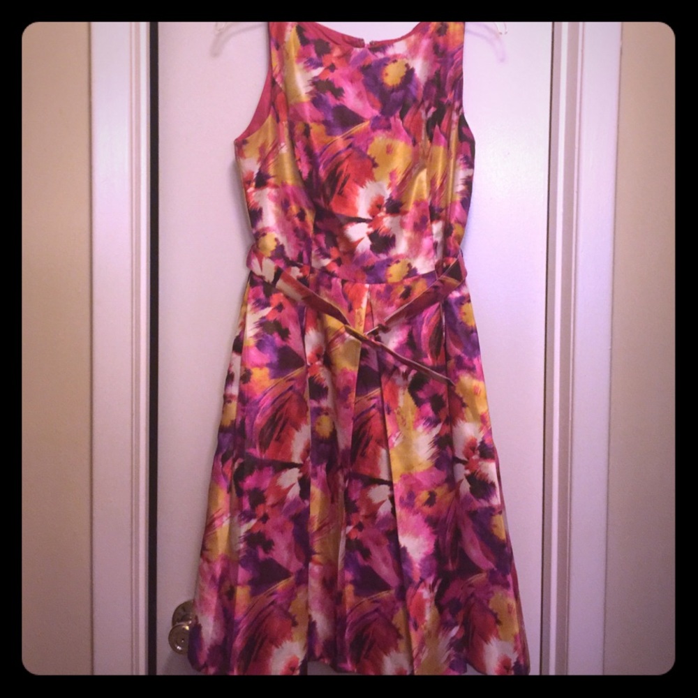 Colorful pleated dress