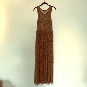 See You Monday, leopard print mesh maxi dress