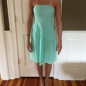 J. Crew strapless sea foam dress