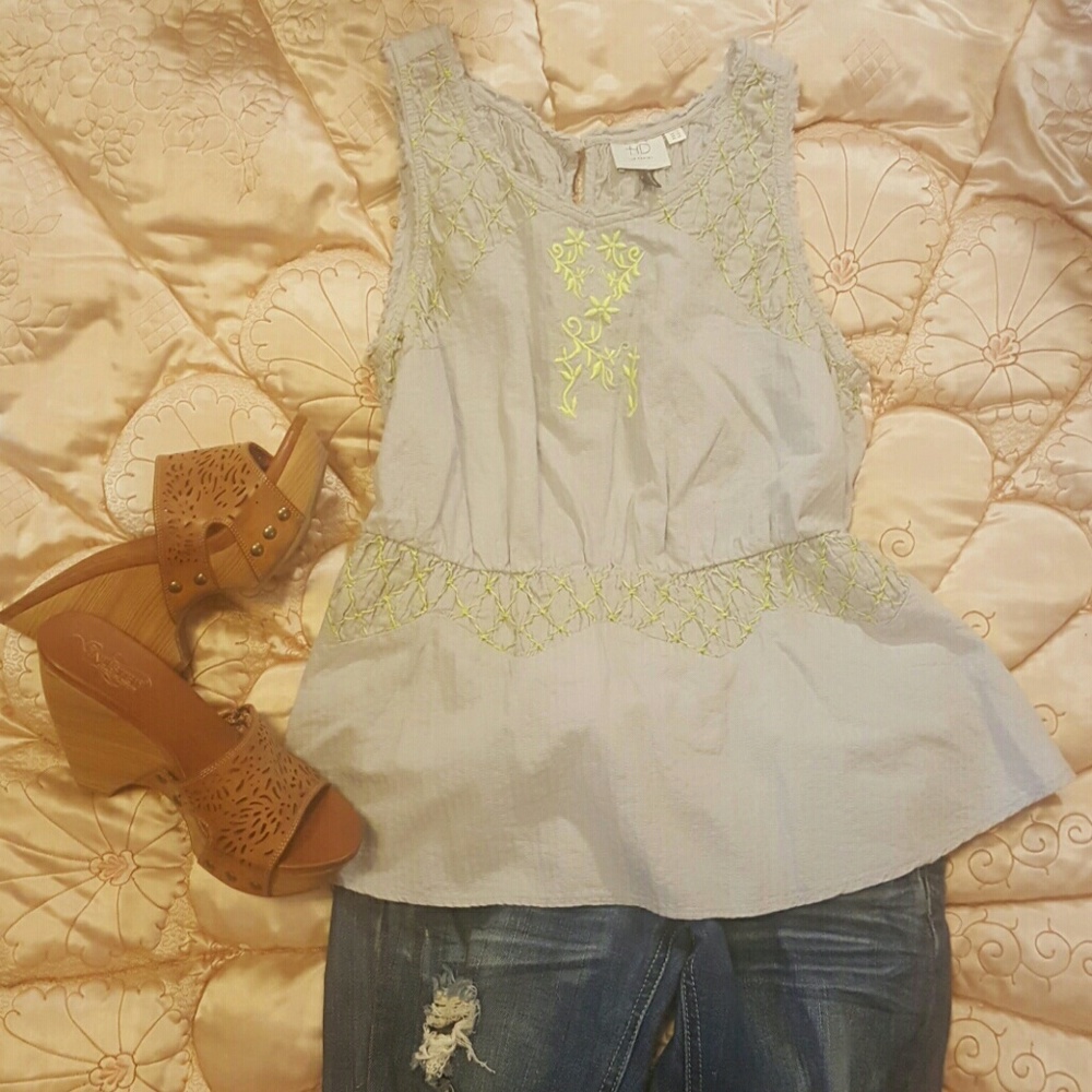 Anthropologie Top with Flounce SZ US 10