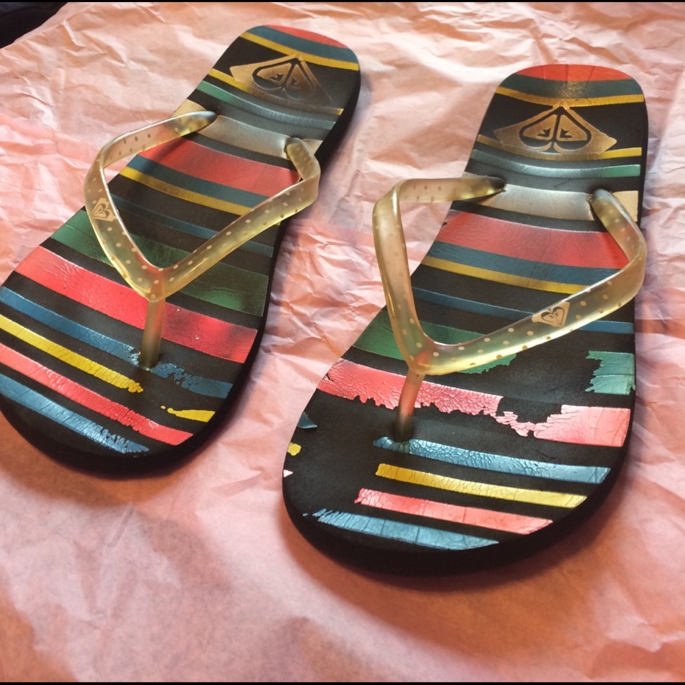 Roxy Striped Flip-Flops