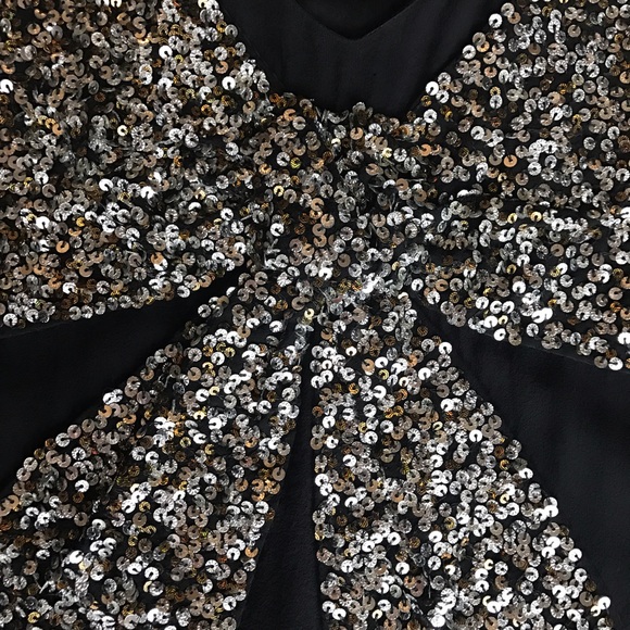 Alexia Admor // sequin bow silk LBD black dress - Picture 4 of 6