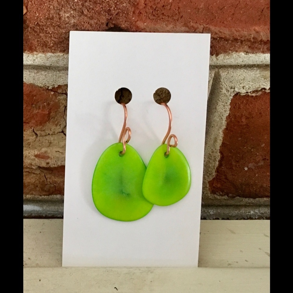 Make a Statement! 🌸Lime Green Tagua Earrings!!