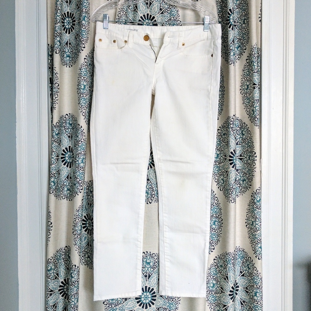 J. Crew White Toothpick Ankle Jeans