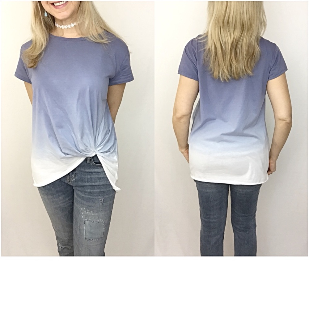Flattering Ombré Twist Slouchy Tee Top Small sold - Picture 4 of 8