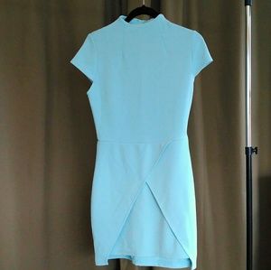 New Mock Neck Waffle Mini Dress