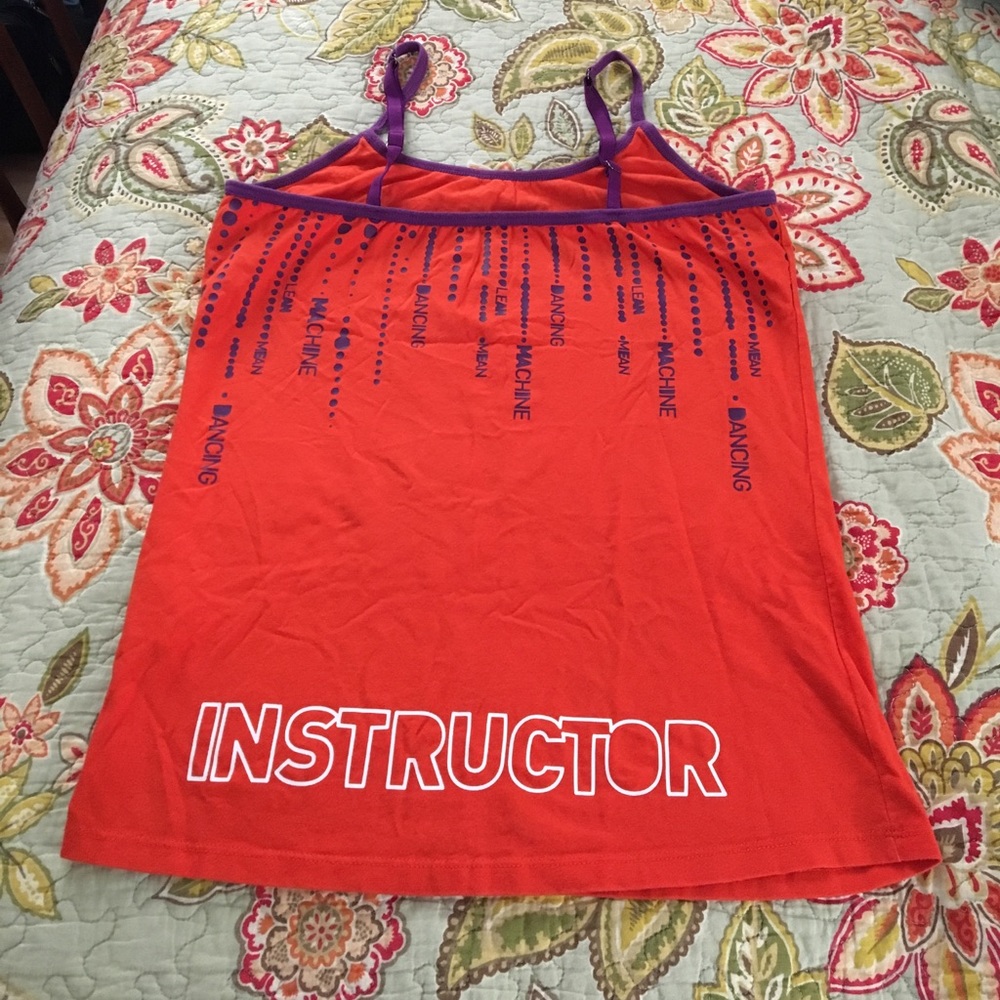 Rare Zumba instructor tank orange sz large