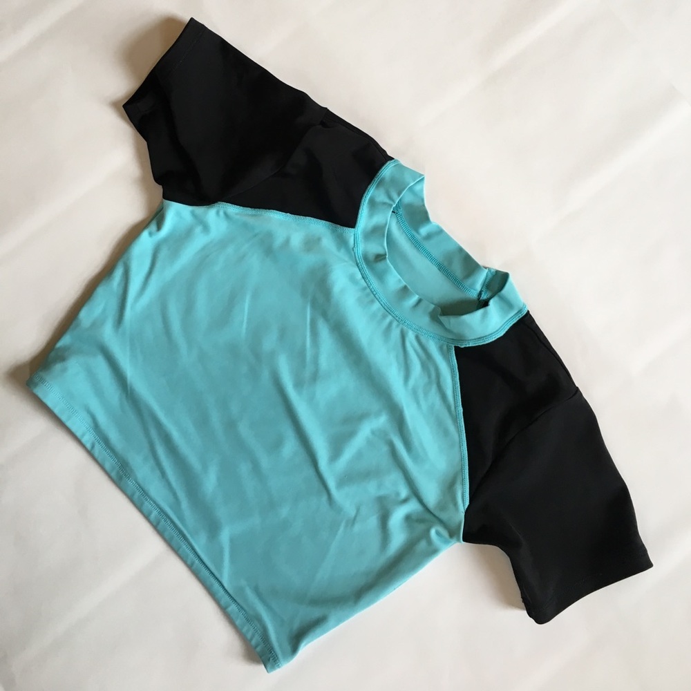 Nasty Gal blue and black swim top