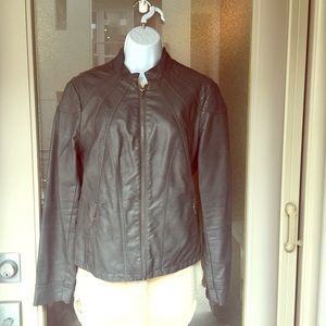Gray Alfani Faux Leather Jacket