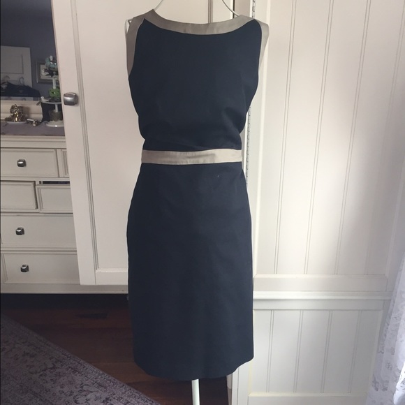 Tahari Dresses & Skirts - Tahari black dress with tan trim