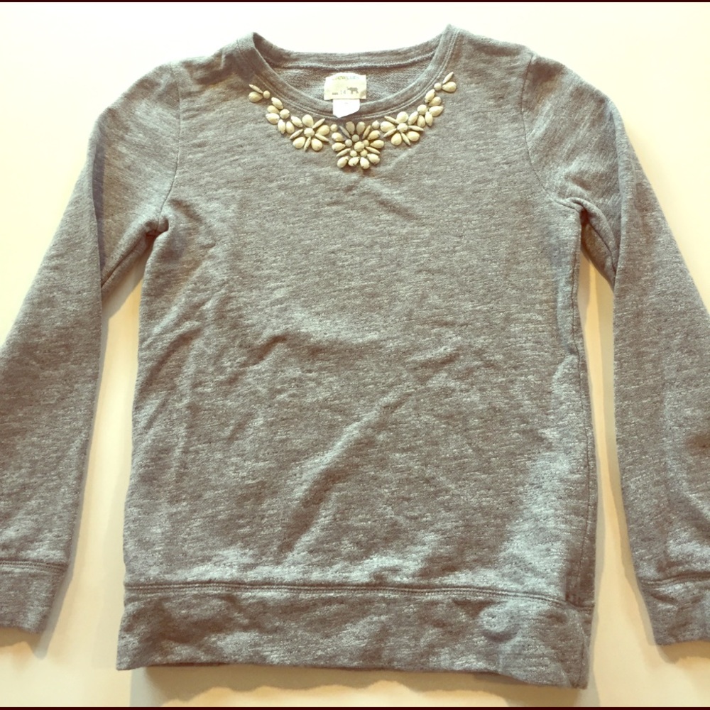 Fun sweatshirt with ivory crystals