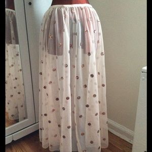 Free People sheer sequin skirt