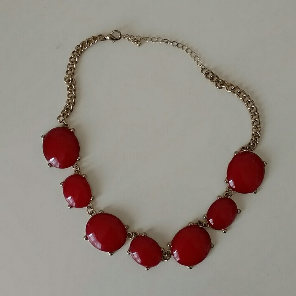 Red statement necklace