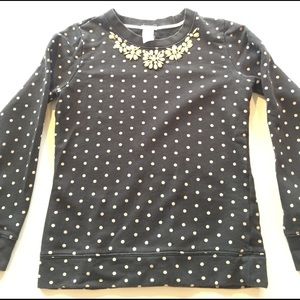 Polka dot sweatshirt with crystals