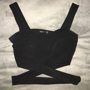 Black cut out crop top