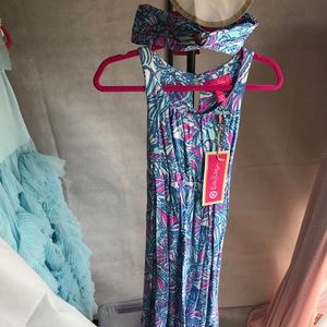 Lilly Pulitzer girls maxi dress/matching headband