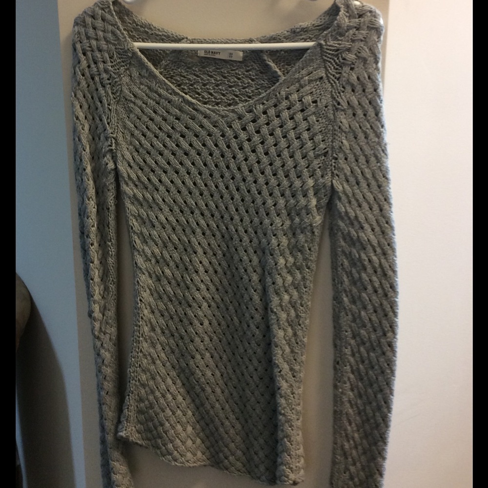 Gray lattice sweater