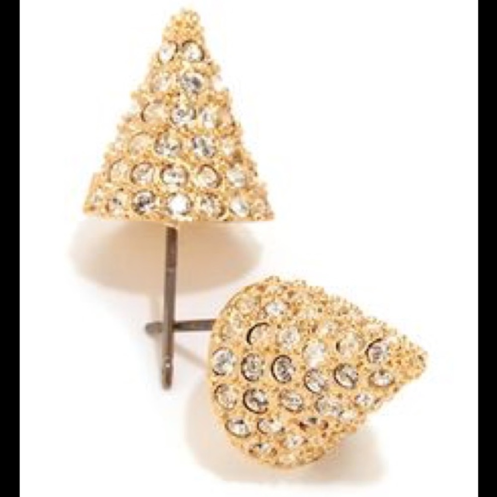 NWT CCSkye Elegant + Edgy Gold Pave Spike Earrings