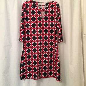 Tracy Negoshian black, red and white dress, size M