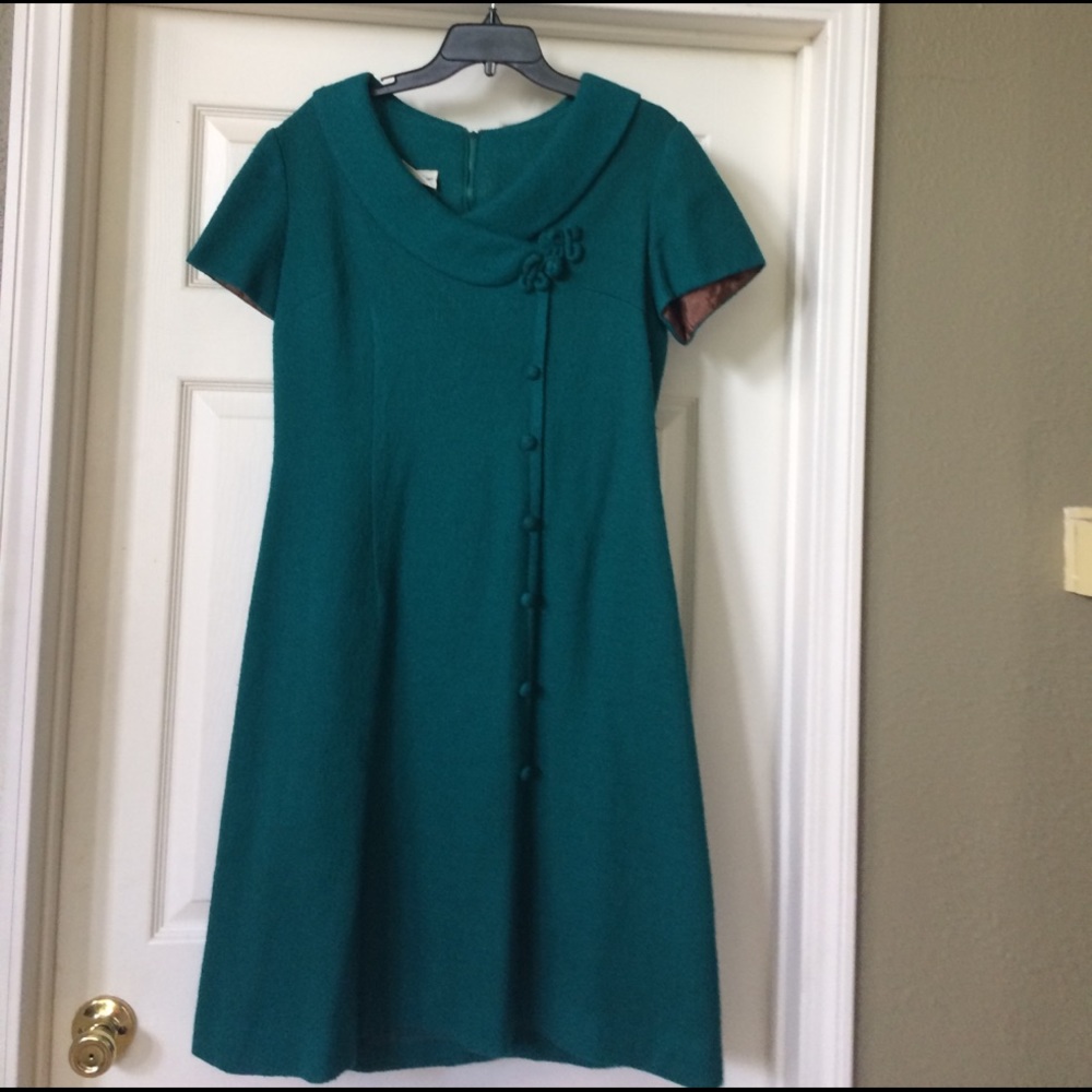 Vintage Alison Ayres Original Teal Dress