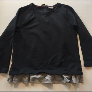 Girls grey sweatshirt with silk detail