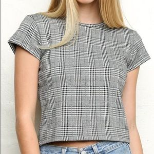 Brandy Melville Plaid Sammy Top (& stickers)