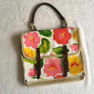 Rare Kate Spade Canvas & Leather Floral