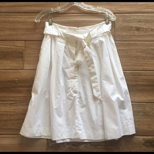 Cotton pleated white skirt