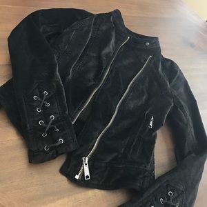 Free People lacy velvet jacket XS