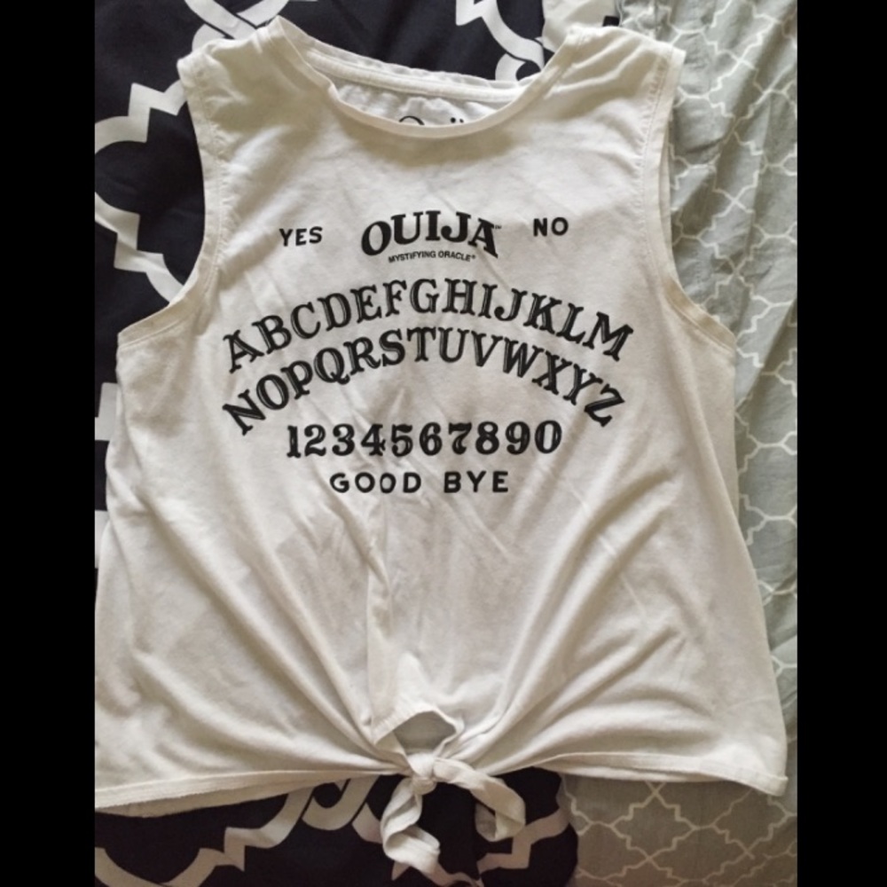 White Ouija board tank size medium from hot topic