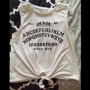 White Ouija board tank size medium from hot topic