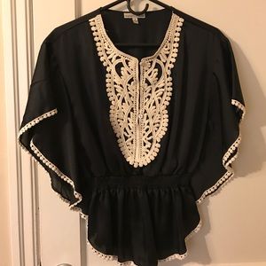 Moa Moa Black and Lace Top