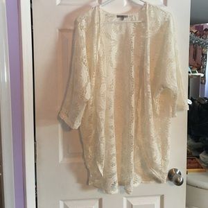 Kimono ivory/cream lace Charlotte Russe worn once