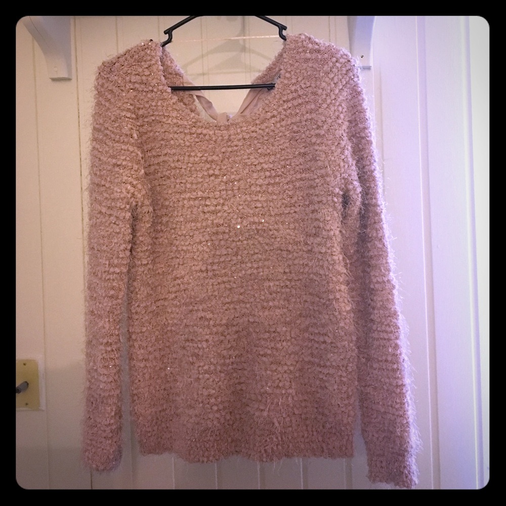 JLo pink knit sweater
