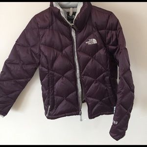 The north face purple puffy coat