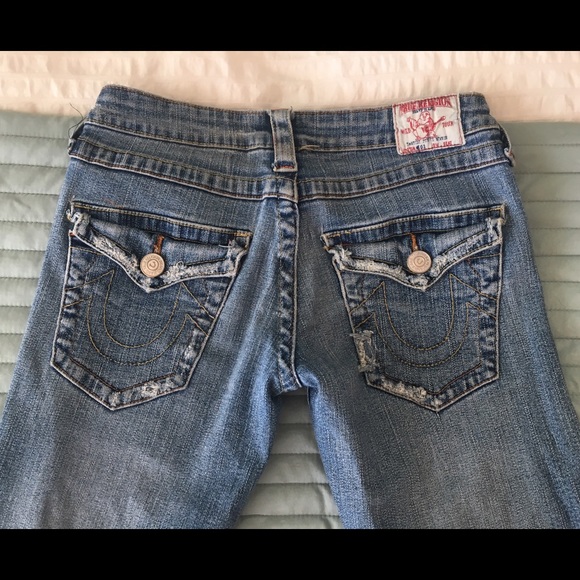 Vintage Distressed True Religion Flare Jeans - Picture 2 of 6