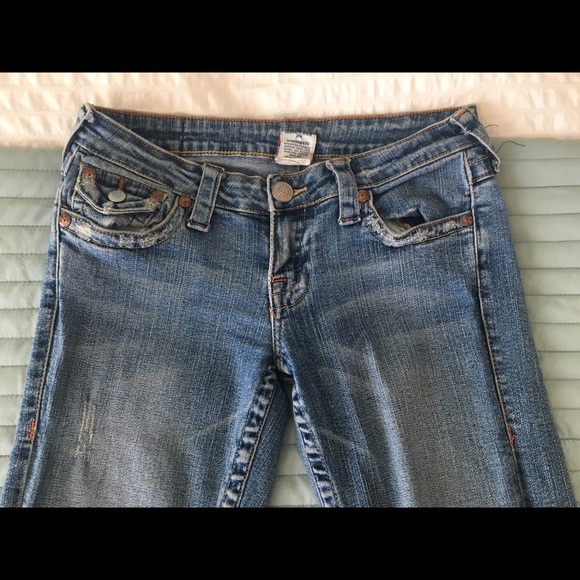 Vintage Distressed True Religion Flare Jeans - Picture 4 of 6
