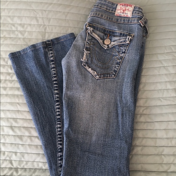 Vintage Distressed True Religion Flare Jeans - Picture 5 of 6