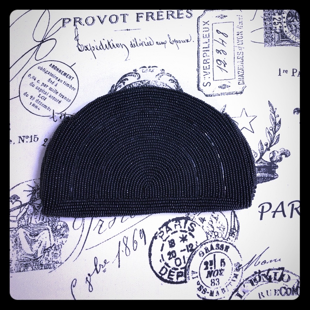 Vintage Black sequin clutch